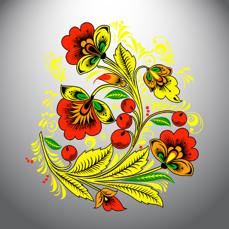 Khokhloma. Painting vector illustration.のイラスト素材