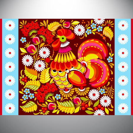 Petrykivsky painting vector illustration.のイラスト素材