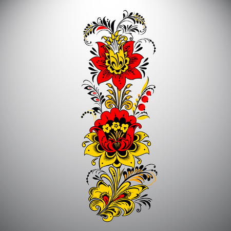 Khokhloma. Paintingのイラスト素材