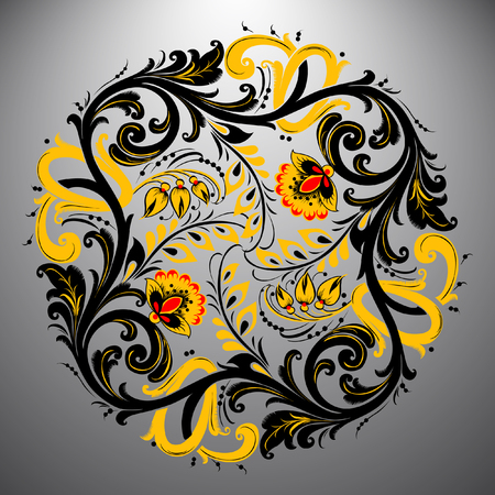 Khokhloma. Paintingのイラスト素材