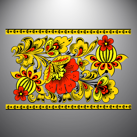 Khokhloma. Paintingのイラスト素材