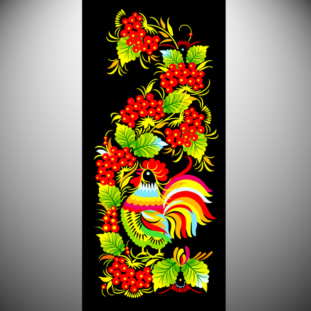Petrykivsky paintingのイラスト素材