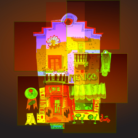 Cartoon buildingsのイラスト素材