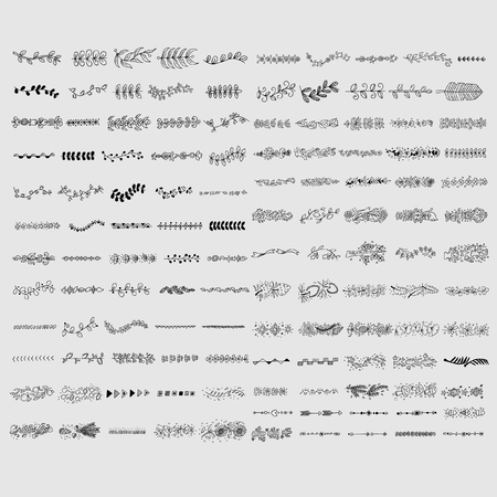 Doodle kit.Wreath design elementsのイラスト素材