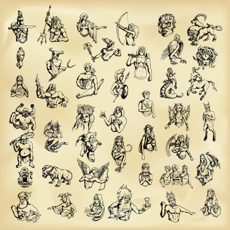 Greek mythology pantheonのイラスト素材