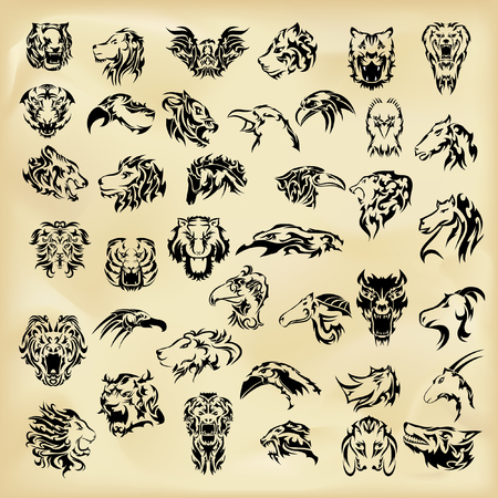Illustrated set of wild animalsのイラスト素材