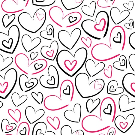 valentine illustration of a seamless pattern with heartの写真素材