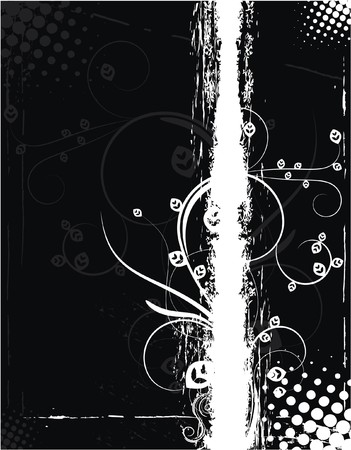 abstract illustration of a floral background with grungeの写真素材