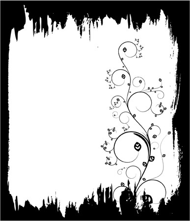 abstract illustration of a floral background with grungeの写真素材