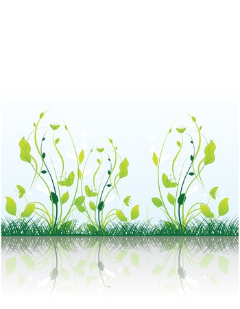 abstract illustration of a floral background with grungeの写真素材
