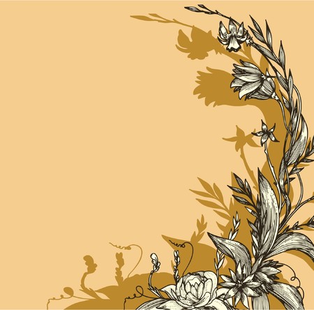beautiful vintage illustration of a floral backgroundの写真素材