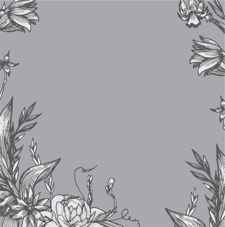 beautiful vintage illustration of a floral backgroundの写真素材