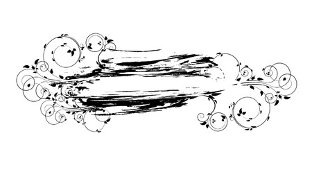 abstract illustration of a floral frame with grungeの写真素材