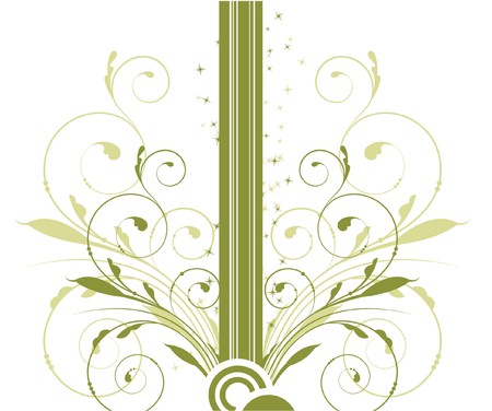 abstract illustration of a floral background with lots of leavesの写真素材