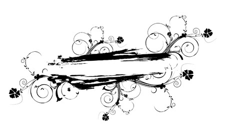 abstract illustration of a floral frame with grungeの写真素材