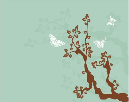 abstract illustration of a floral background with lots of leavesの写真素材