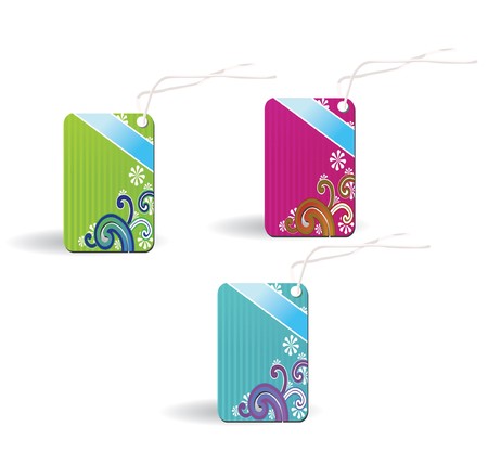 abstract illustration of a shopping tag with floralの写真素材