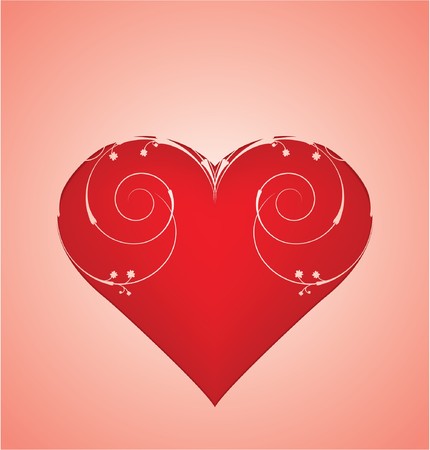 valentine illustration of a heart with floralの写真素材