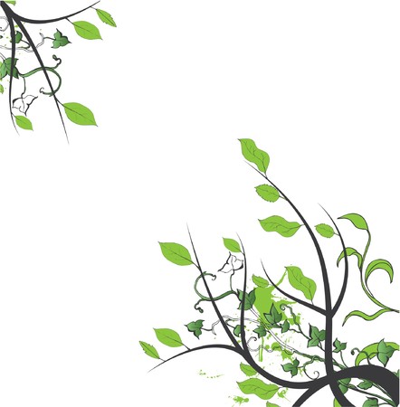 abstract illustration with floral and lots of leavesの写真素材