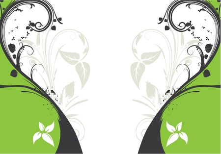 abstract illustration with floral and lots of leavesの写真素材