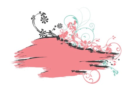 abstract illustration of a frame with floralの写真素材