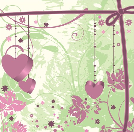 valentine illustration of a background with floralの写真素材