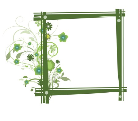 abstract illustration of a frame with floralの写真素材