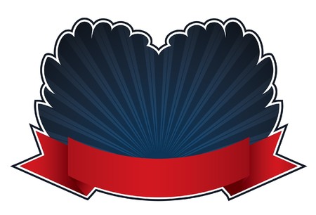 vintage illustration of a sticker with scrollの写真素材