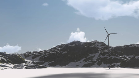 wind electricity generator in mountain