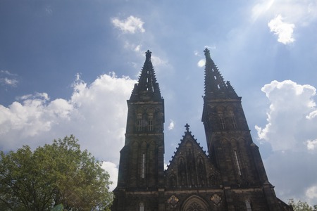 Prague, Czech Republic - July 14 2018: Basilica of St. Peter and Paul at VyÅ¡ehradのeditorial素材