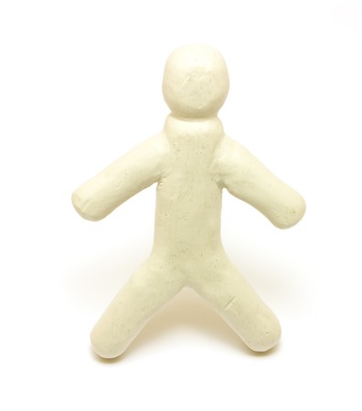 White plasticine figure on whiteの写真素材