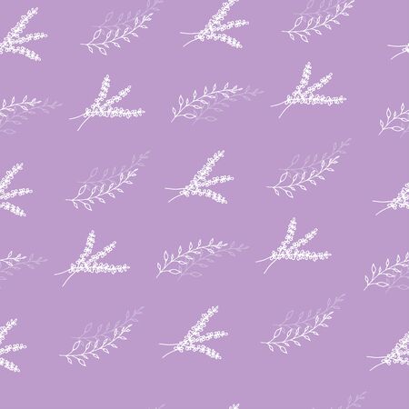 vector lavender  floral seamless pattern on purple background, surface pattern designのイラスト素材