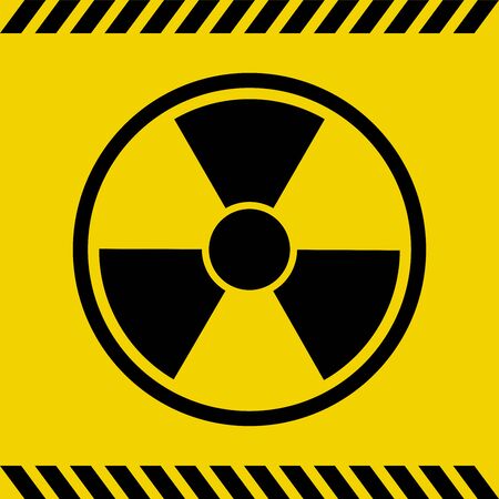 Simple flat vector illustration  of nuclear warning sign, radiation hazard symbolのイラスト素材