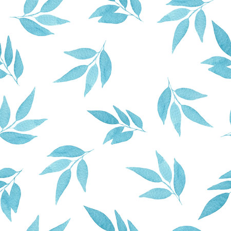 seamless pattern with leaves, blue leaves background, bright  design for backgrounds, wallpaper,...