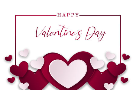 Lovely Valentine's day card template with heartsの写真素材