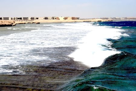 Red sea coastline of Makadi Bay  in Hurghadaの写真素材