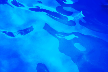 Blue water in swimming pool