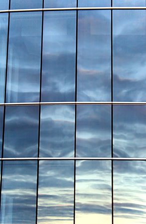 Glass wall of office buildingの写真素材