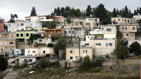 View on the dwelling Arabic quarter not far from Haifa, Israelの写真素材