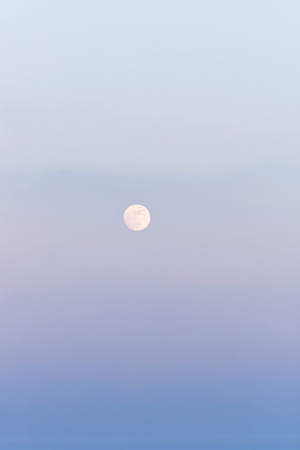 Full moon above Azov sea in crayon tonesの写真素材