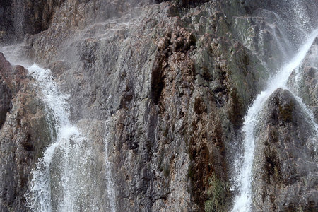 Big waterfalls streams and sparks of water in Croatia