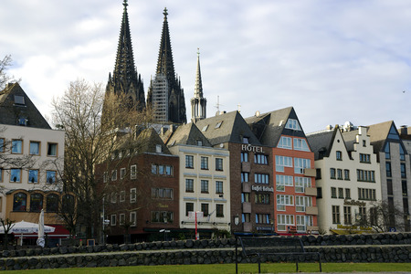 Beautiful, well-groomed city streets of Cologne are in Germanyのeditorial素材