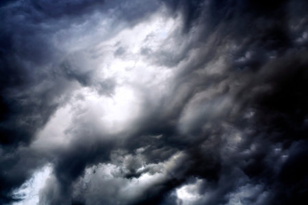 Black stormy clouds before a thunderstorm