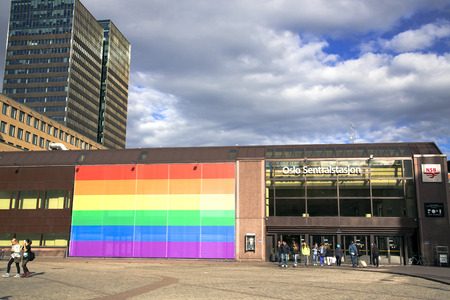 NORWAY, OSLO, JUNE, 23, 2014 - Oslo central station in the Norwegian capital cityのeditorial素材