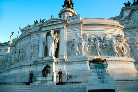 ITALY, ROME, OCTOBER, 23, 2014:The Monumento Nazionale a Vittorio Emanuele II is a monument built in...