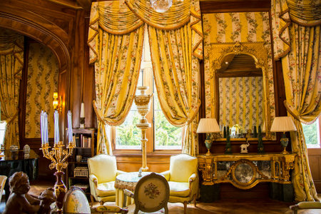 FRANCE, POITOU - CHARENTE, MAY, 19, 2019 - Chateau de Mirambeau located in the region of Poitou -...