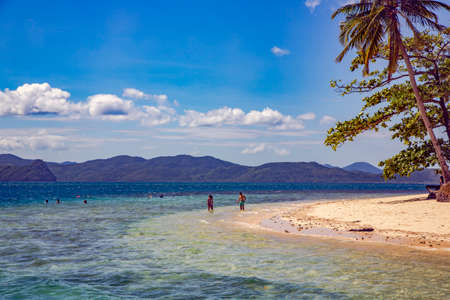 PHILIPPINES, EL NIDO, PALAWAN, DECEMBER, 2019 - Stunning beauty Paradise beach in the Indian Ocean near El Nido, Palawan, Philippinesのeditorial素材