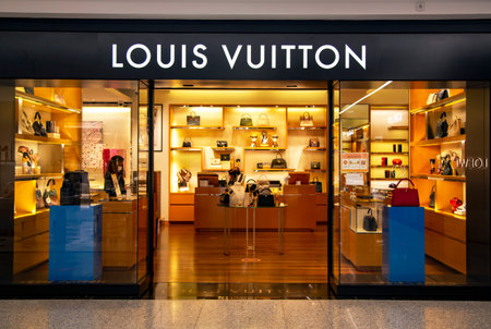 Spain, Barcelona, January, 2021: Louis Vuitton store in a El Corte Ingles shopping mall