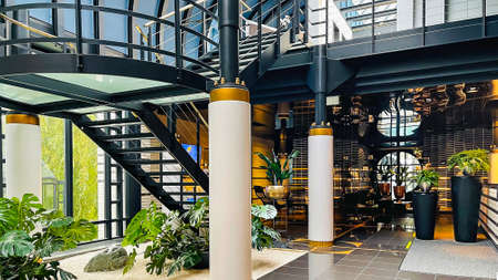 SWITZERLAND, INTERLAKEN, AUGUST 2021 - Luxury interior of the Victoria - Jungfrau Five star Grand Hotel and Spa in Interlaken, Bernese Oberland, Switzerland.のeditorial素材