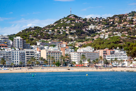 Spain, Catalonia, lloret de Mar, September, 2021 - Panorama of the resort of Lloret de Mar is one of the most popular Costa Brava on the Mediterranean coast in Catalonia, Spainのeditorial素材